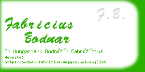fabricius bodnar business card
